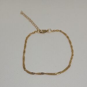 Gold Tone Chain 7.5" + 2" Extension Bracelet